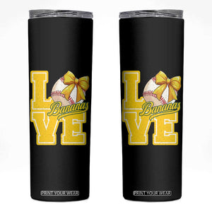 Vintage Banana Coquette Bow Skinny Tumbler LOVE Baseball Fan Sport Lover TS02 Black Print Your Wear