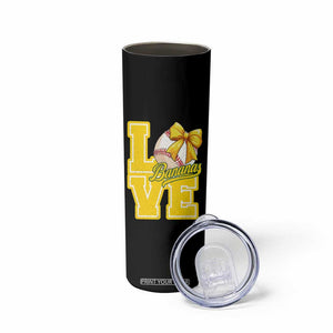 Vintage Banana Coquette Bow Skinny Tumbler LOVE Baseball Fan Sport Lover TS02 Print Your Wear