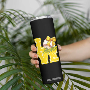Vintage Banana Coquette Bow Skinny Tumbler LOVE Baseball Fan Sport Lover TS02 Print Your Wear