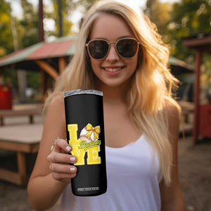Vintage Banana Coquette Bow Skinny Tumbler LOVE Baseball Fan Sport Lover TS02 Print Your Wear