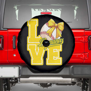 Vintage Banana Coquette Bow Spare Tire Cover LOVE Baseball Fan Sport Lover TS02 Black Print Your Wear