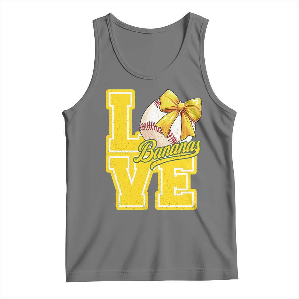 Vintage Banana Coquette Bow Tank Top LOVE Baseball Fan Sport Lover TS02 Black Heather Print Your Wear