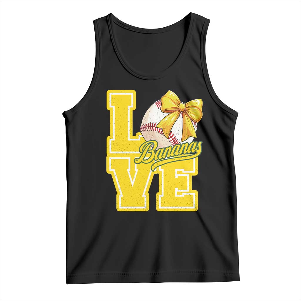 Vintage Banana Coquette Bow Tank Top LOVE Baseball Fan Sport Lover TS02 Black Print Your Wear