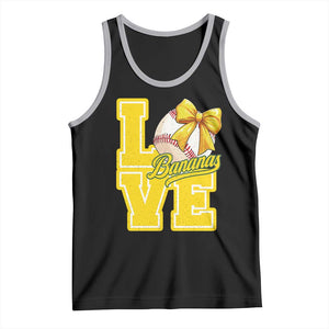 Vintage Banana Coquette Bow Tank Top LOVE Baseball Fan Sport Lover TS02 Black Athletic Heather Print Your Wear
