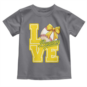 Vintage Banana Coquette Bow Toddler T Shirt LOVE Baseball Fan Sport Lover TS02 Charcoal Print Your Wear