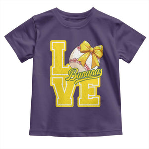 Vintage Banana Coquette Bow Toddler T Shirt LOVE Baseball Fan Sport Lover TS02 Purple Print Your Wear
