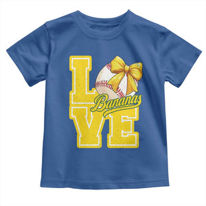 Vintage Banana Coquette Bow Toddler T Shirt LOVE Baseball Fan Sport Lover TS02 Royal Blue Print Your Wear