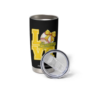 Vintage Banana Coquette Bow Tumbler Cup LOVE Baseball Fan Sport Lover TS02 Print Your Wear