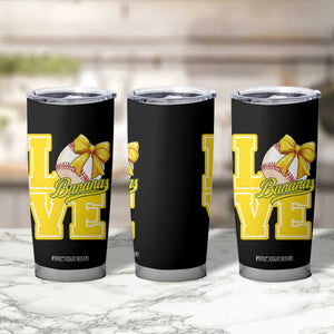 Vintage Banana Coquette Bow Tumbler Cup LOVE Baseball Fan Sport Lover TS02 Print Your Wear