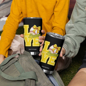 Vintage Banana Coquette Bow Tumbler Cup LOVE Baseball Fan Sport Lover TS02 Print Your Wear
