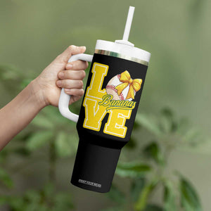 Vintage Banana Coquette Bow Tumbler With Handle LOVE Baseball Fan Sport Lover TS02 Print Your Wear