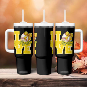 Vintage Banana Coquette Bow Tumbler With Handle LOVE Baseball Fan Sport Lover TS02 Print Your Wear