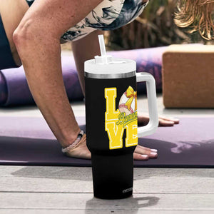 Vintage Banana Coquette Bow Tumbler With Handle LOVE Baseball Fan Sport Lover TS02 Print Your Wear