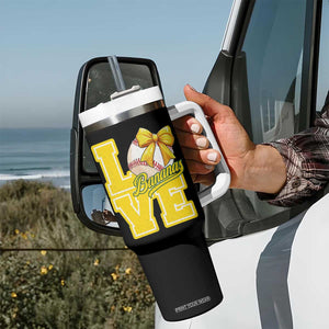 Vintage Banana Coquette Bow Tumbler With Handle LOVE Baseball Fan Sport Lover TS02 Print Your Wear