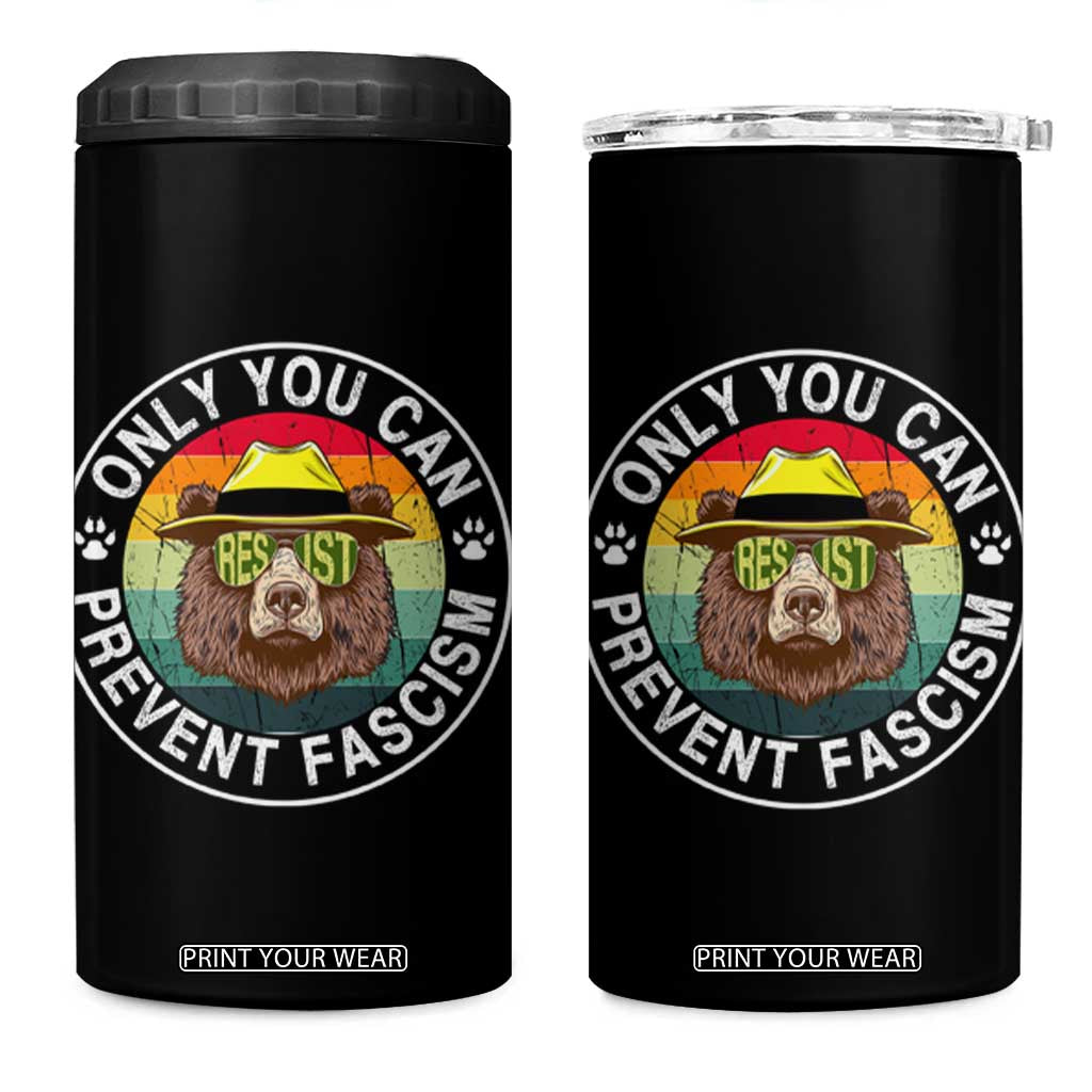 Only You Can Prevent Fascism 4 in 1 Can Cooler Tumbler Protect National Parks Bear Resist TS02 One Size: 16 oz Black Print Your Wear