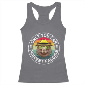 Only You Can Prevent Fascism Racerback Tank Top Protect National Parks Bear Resist TS02 Charcoal Print Your Wear