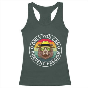 Only You Can Prevent Fascism Racerback Tank Top Protect National Parks Bear Resist TS02 Dark Forest Green Print Your Wear