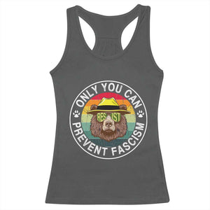 Only You Can Prevent Fascism Racerback Tank Top Protect National Parks Bear Resist TS02 Dark Heather Print Your Wear
