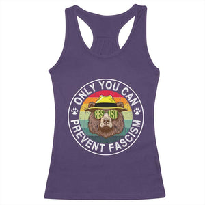 Only You Can Prevent Fascism Racerback Tank Top Protect National Parks Bear Resist TS02 Purple Print Your Wear