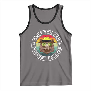 Only You Can Prevent Fascism Tank Top Protect National Parks Bear Resist TS02 Deep Heather Black Print Your Wear