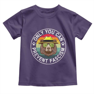Only You Can Prevent Fascism Toddler T Shirt Protect National Parks Bear Resist TS02 Purple Print Your Wear