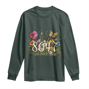 Funny 8647 Subtle Sarcasm Long Sleeve Shirt Floral Boho Style TS02 Dark Forest Green Print Your Wear