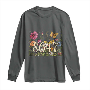 Funny 8647 Subtle Sarcasm Long Sleeve Shirt Floral Boho Style TS02 Dark Heather Print Your Wear