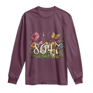 Funny 8647 Subtle Sarcasm Long Sleeve Shirt Floral Boho Style TS02 Maroon Print Your Wear