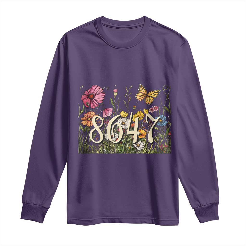 Funny 8647 Subtle Sarcasm Long Sleeve Shirt Floral Boho Style TS02 Purple Print Your Wear