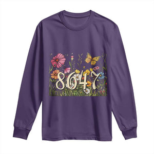 Funny 8647 Subtle Sarcasm Long Sleeve Shirt Floral Boho Style TS02 Purple Print Your Wear