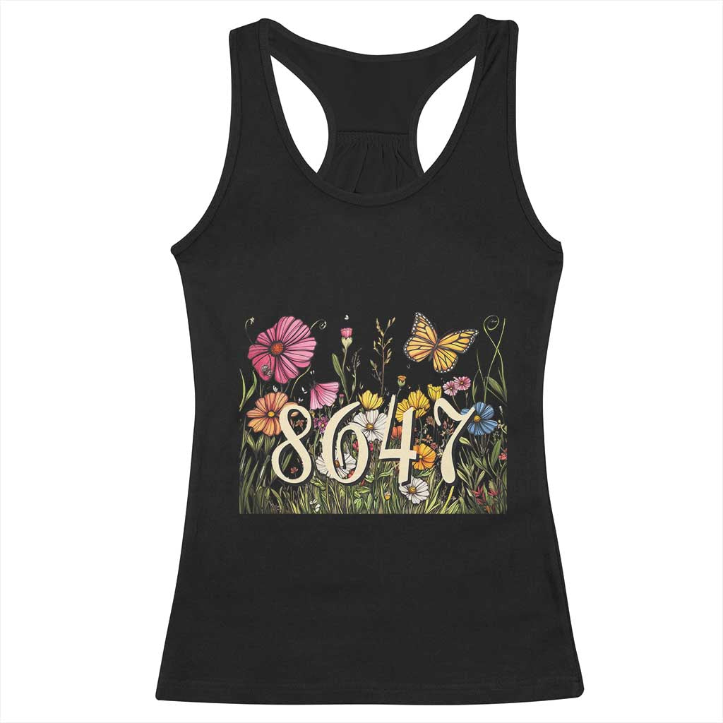 Funny 8647 Subtle Sarcasm Racerback Tank Top Floral Boho Style TS02 Black Print Your Wear