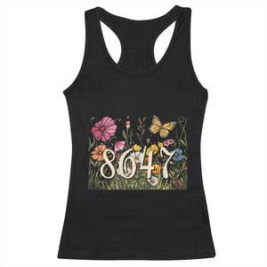 Funny 8647 Subtle Sarcasm Racerback Tank Top Floral Boho Style TS02 Black Print Your Wear