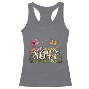 Funny 8647 Subtle Sarcasm Racerback Tank Top Floral Boho Style TS02 Charcoal Print Your Wear