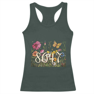 Funny 8647 Subtle Sarcasm Racerback Tank Top Floral Boho Style TS02 Dark Forest Green Print Your Wear
