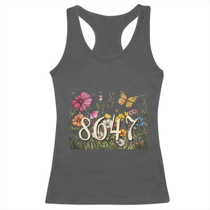 Funny 8647 Subtle Sarcasm Racerback Tank Top Floral Boho Style TS02 Dark Heather Print Your Wear