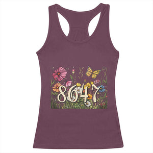 Funny 8647 Subtle Sarcasm Racerback Tank Top Floral Boho Style TS02 Maroon Print Your Wear