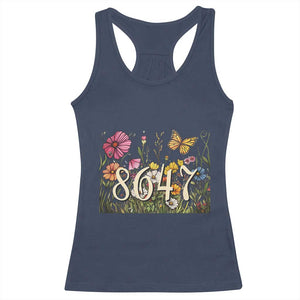 Funny 8647 Subtle Sarcasm Racerback Tank Top Floral Boho Style TS02 Navy Print Your Wear