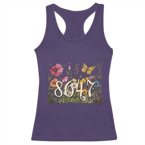 Funny 8647 Subtle Sarcasm Racerback Tank Top Floral Boho Style TS02 Purple Print Your Wear