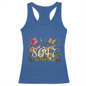 Funny 8647 Subtle Sarcasm Racerback Tank Top Floral Boho Style TS02 Royal Blue Print Your Wear