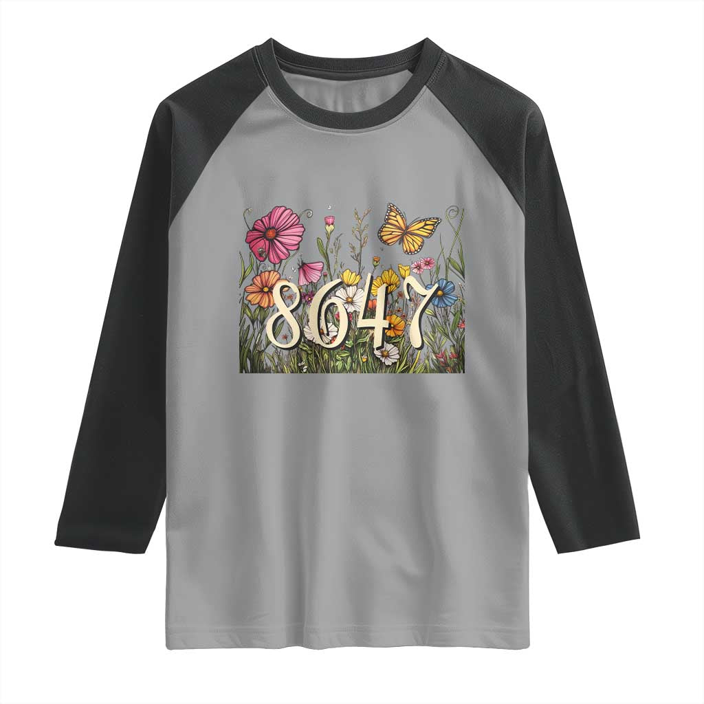 Funny 8647 Subtle Sarcasm Raglan Shirt Floral Boho Style TS02 Sport Gray Black Print Your Wear