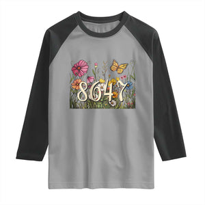 Funny 8647 Subtle Sarcasm Raglan Shirt Floral Boho Style TS02 Sport Gray Black Print Your Wear