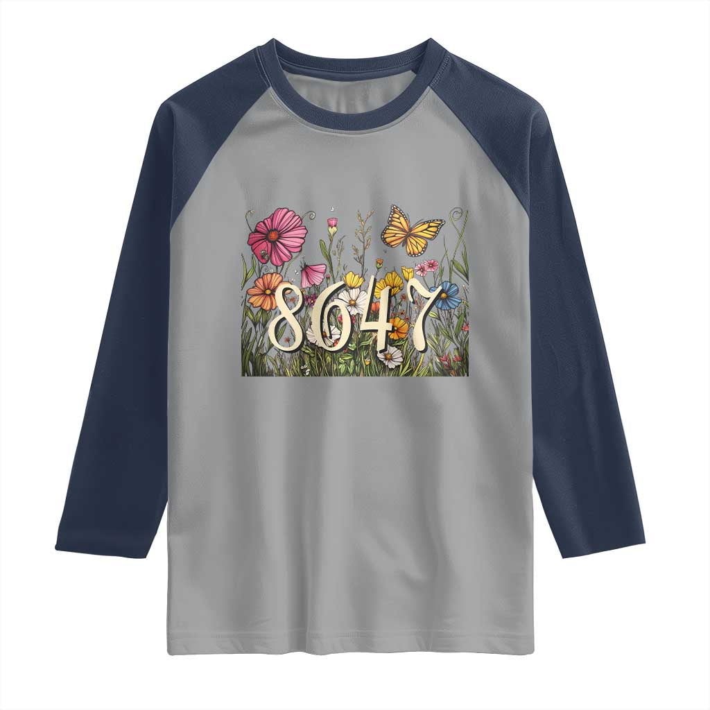Funny 8647 Subtle Sarcasm Raglan Shirt Floral Boho Style TS02 Sport Gray Navy Print Your Wear