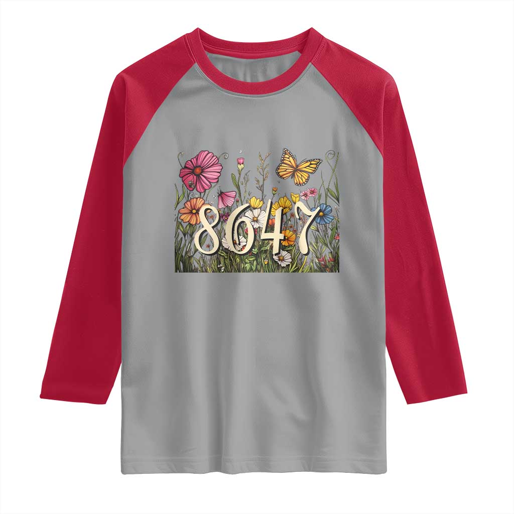 Funny 8647 Subtle Sarcasm Raglan Shirt Floral Boho Style TS02 Sport Gray Red Print Your Wear