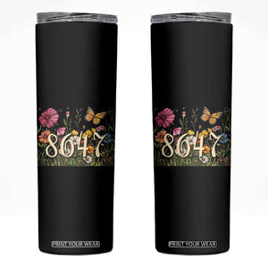 Funny 8647 Subtle Sarcasm Skinny Tumbler Floral Boho Style TS02 Black Print Your Wear