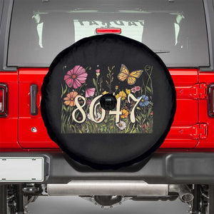 Funny 8647 Subtle Sarcasm Spare Tire Cover Floral Boho Style TS02 Black Print Your Wear