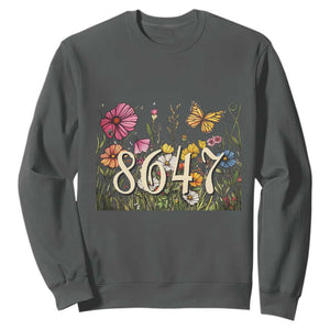 Funny 8647 Subtle Sarcasm Sweatshirt Floral Boho Style TS02 Dark Heather Print Your Wear