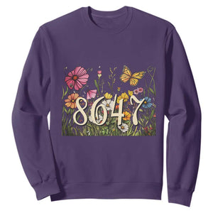 Funny 8647 Subtle Sarcasm Sweatshirt Floral Boho Style TS02 Purple Print Your Wear