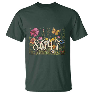 Funny 8647 Subtle Sarcasm T Shirt Floral Boho Style TS02 Dark Forest Green Print Your Wear
