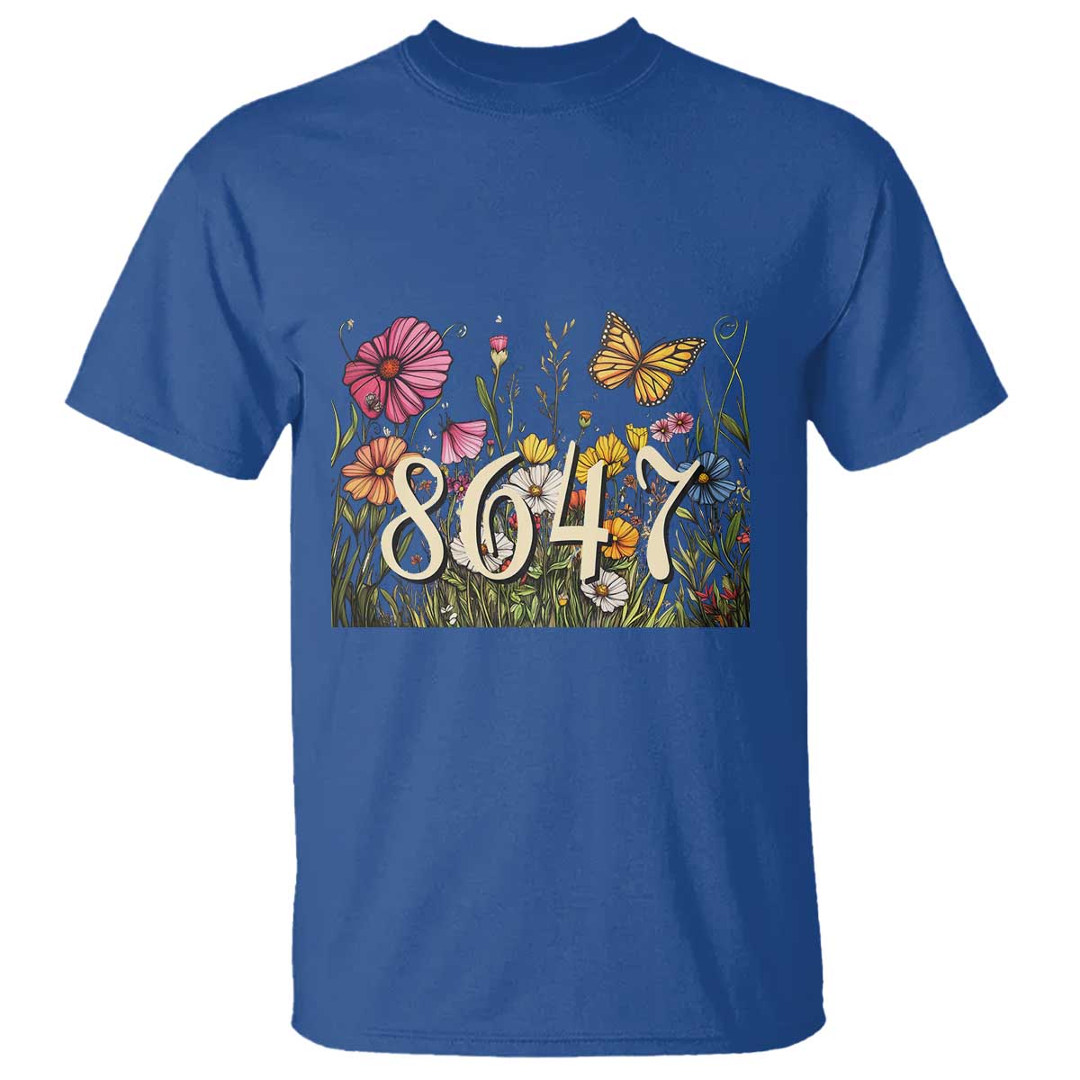 Funny 8647 Subtle Sarcasm T Shirt Floral Boho Style TS02 Royal Blue Print Your Wear