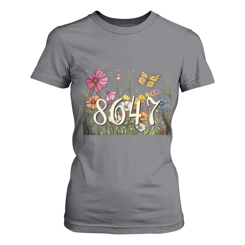 Funny 8647 Subtle Sarcasm T Shirt For Women Floral Boho Style TS02 Charcoal Print Your Wear